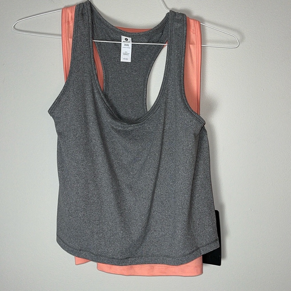 New 90 degrees Peach Gray XXL Sports Bras Set